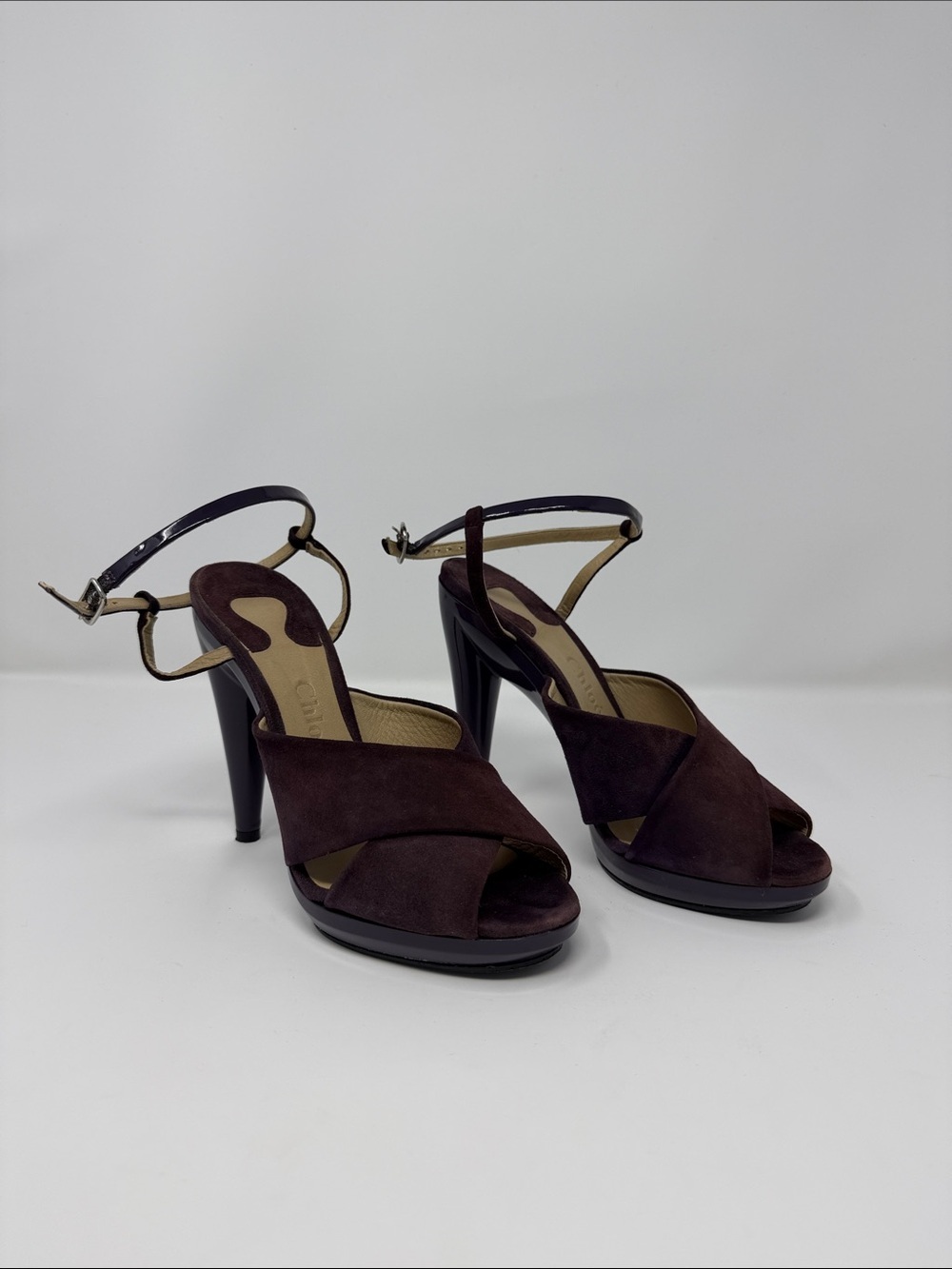 Women’s Suede Peep-Toe High Heel Sandals